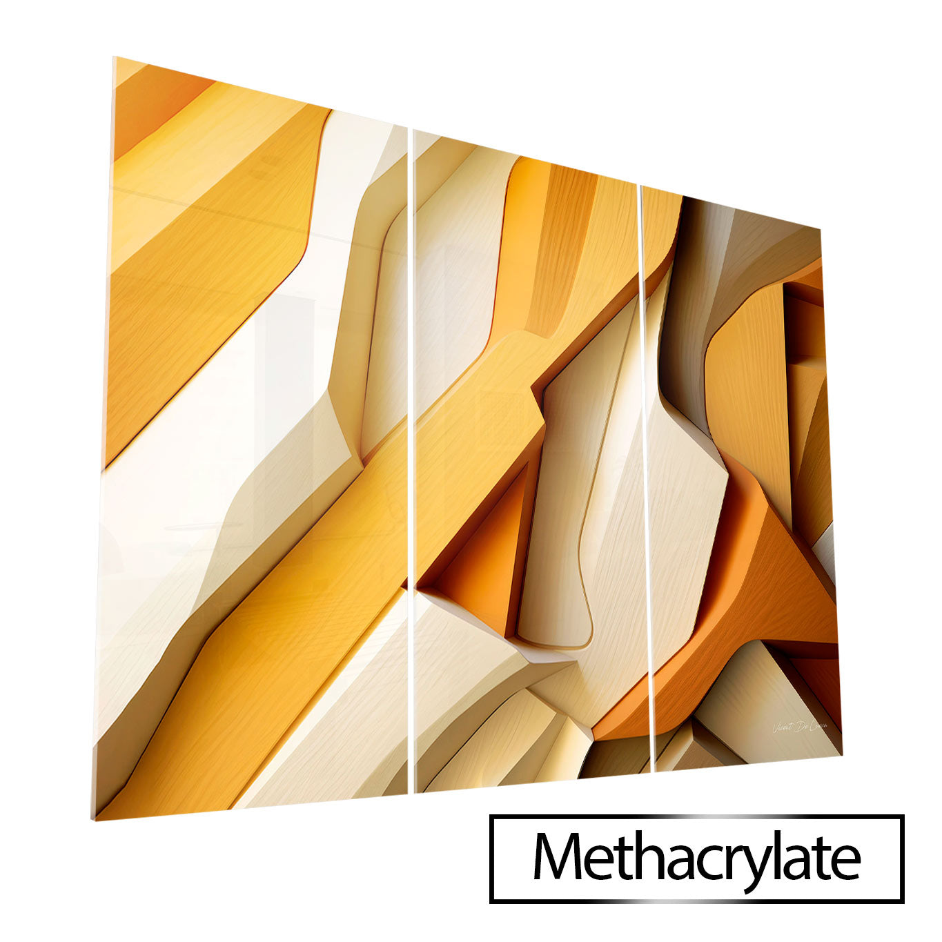 Fragmented Wood Abstract - 3 Parts