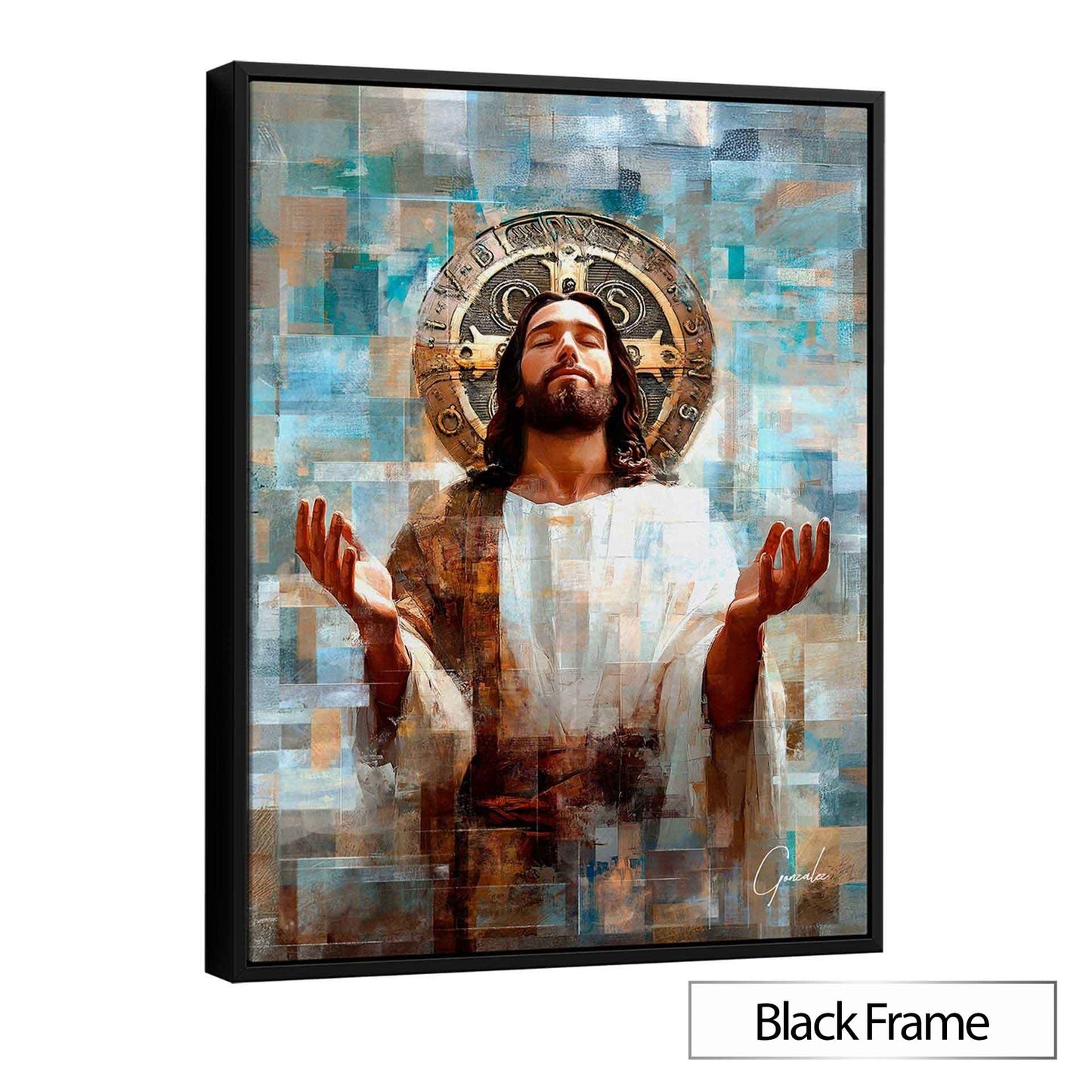 Jesus and the Saint Benedict Medal GridArt