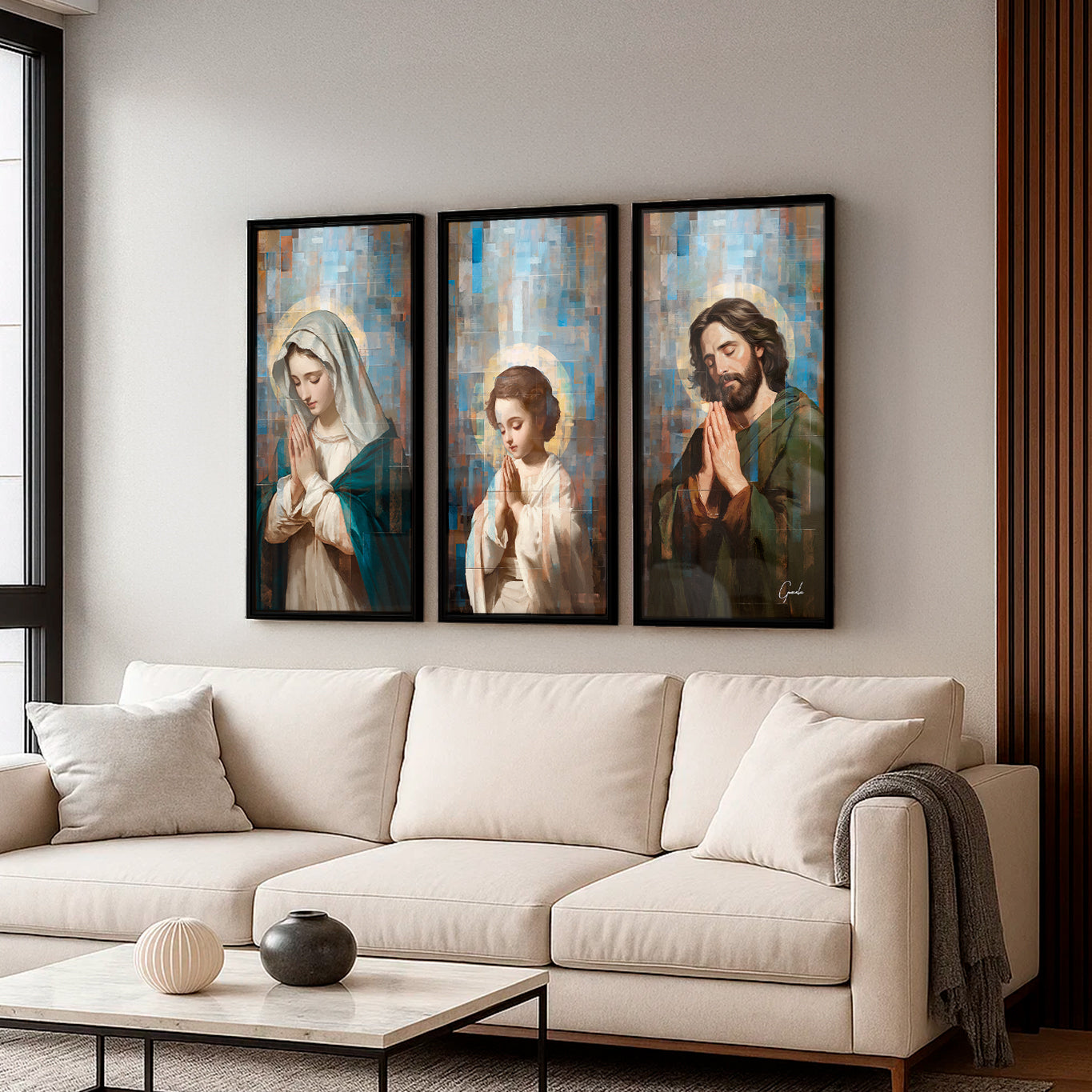 Holy Family Grid Art 3 Parts