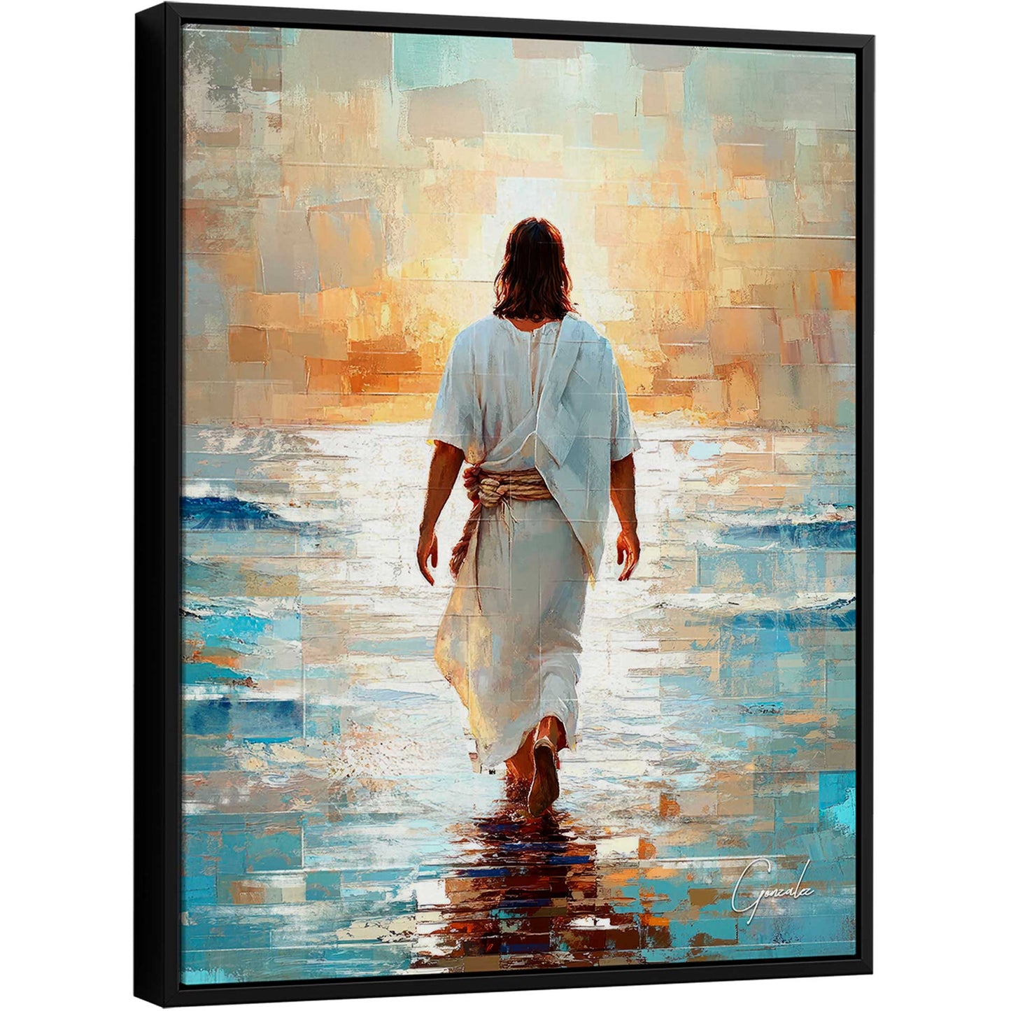 Jesus on the Water Grid Art