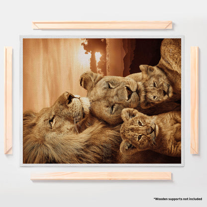 Colorful Lion Family