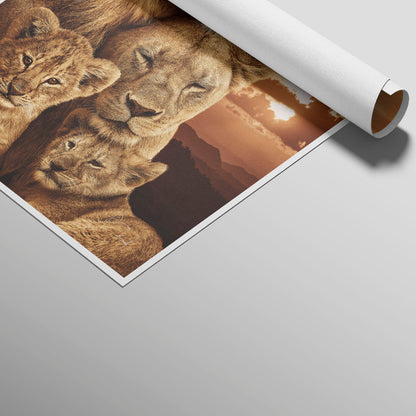 Colorful Lion Family