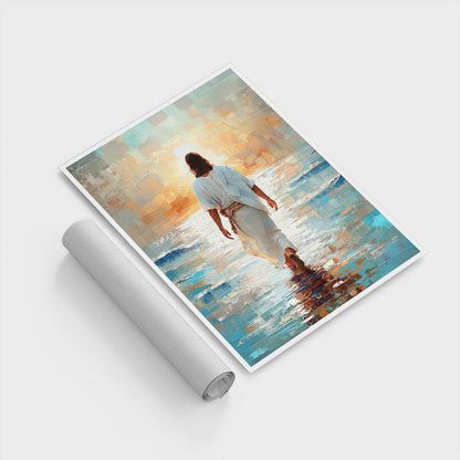 Jesus on the Water Grid Art