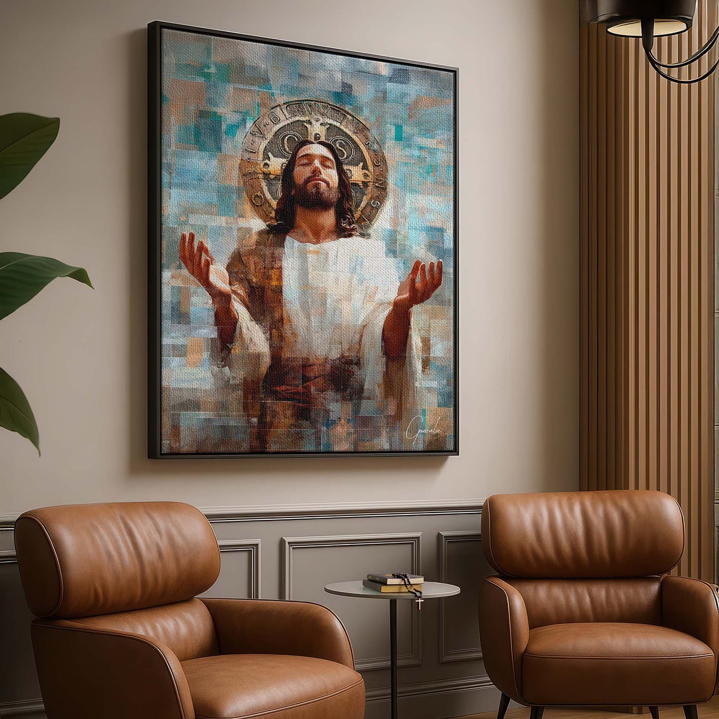 Jesus and the Saint Benedict Medal GridArt