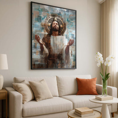 Jesus and the Saint Benedict Medal GridArt