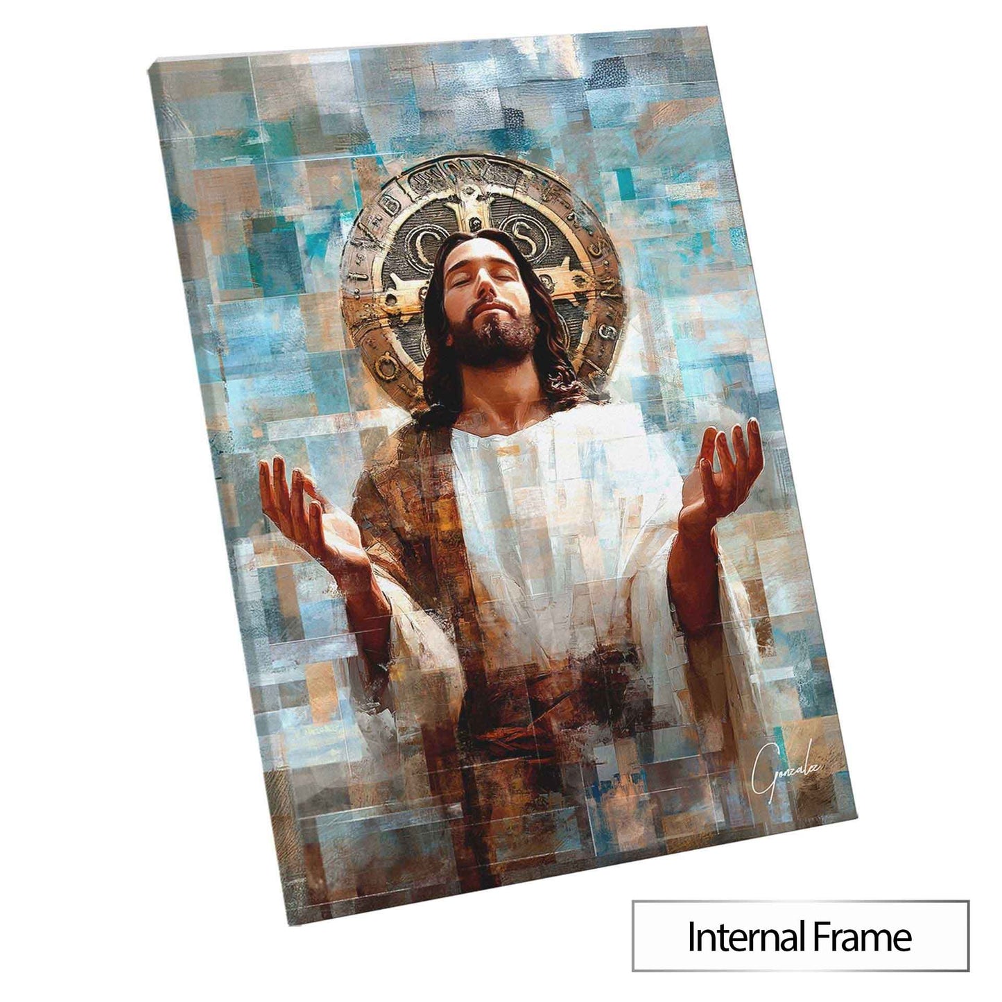 Jesus and the Saint Benedict Medal GridArt